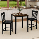 3-Piece Counter-Height Dining Table Set for 2 with Rubber Wood Frame and Footrest by LJGDeals
