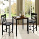 3-Piece Counter-Height Dining Table Set for 2 with Rubber Wood Frame and Footrest by LJGDeals