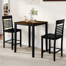 3-Piece Counter-Height Dining Table Set for 2 with Rubber Wood Frame and Footrest by LJGDeals