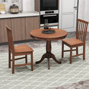 3 Pieces Wooden Dining Table and Chair Set for Cafe Kitchen Living Room by LJGDeals