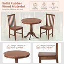 3 Pieces Wooden Dining Table and Chair Set for Cafe Kitchen Living Room by LJGDeals