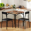 3-Piece Dining Table Set Square Kitchen Table and 2 Chairs for Dining Room-Rustic Brown by LJGDeals