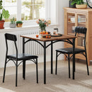 3-Piece Dining Table Set Square Kitchen Table and 2 Chairs for Dining Room-Rustic Brown by LJGDeals