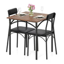 3-Piece Dining Table Set Square Kitchen Table and 2 Chairs for Dining Room-Rustic Brown by LJGDeals