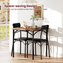 3-Piece Dining Table Set Square Kitchen Table and 2 Chairs for Dining Room-Rustic Brown by LJGDeals