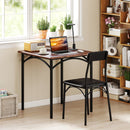 3-Piece Dining Table Set Square Kitchen Table and 2 Chairs for Dining Room-Rustic Brown