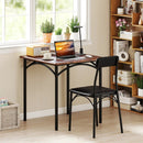 3-Piece Dining Table Set Square Kitchen Table and 2 Chairs for Dining Room-Rustic Brown by LJGDeals