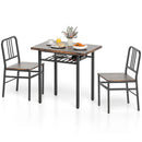 3-Piece Dining Table Set with Rectangular Kitchen Table and 2 Chairs by LJGDeals