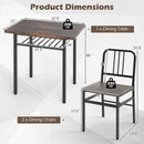 3-Piece Dining Table Set with Rectangular Kitchen Table and 2 Chairs by LJGDeals