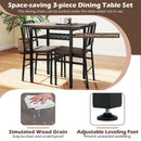 3-Piece Dining Table Set with Rectangular Kitchen Table and 2 Chairs by LJGDeals