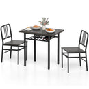 3-Piece Dining Table Set with Rectangular Kitchen Table and 2 Chairs by LJGDeals