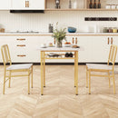 3-Piece Dining Table Set with Rectangular Kitchen Table and 2 Chairs by LJGDeals