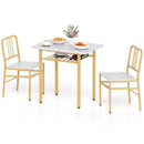3-Piece Dining Table Set with Rectangular Kitchen Table and 2 Chairs by LJGDeals