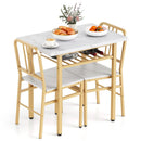 3-Piece Dining Table Set with Rectangular Kitchen Table and 2 Chairs by LJGDeals