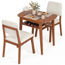 3-Piece Dining Table Set for 2 with Upholstered Chairs by LJGDeals