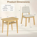 3-Piece Dining Table Set for 2 with Upholstered Chairs by LJGDeals