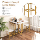 3 Piece Dining Table Set with 6-Bottle Wine Rack