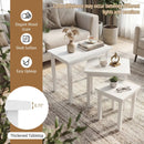 3-Piece Farmhouse Rectangle Side Table Set for Living Room by LJGDeals
