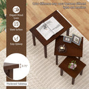 3-Piece Farmhouse Rectangle Side Table Set for Living Room