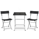 3-Piece Folding Bistro Set with PE Wicker and Metal Frame by DirectDeals