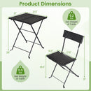 3-Piece Folding Bistro Set with PE Wicker and Metal Frame by DirectDeals