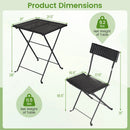 3-Piece Folding Bistro Set with PE Wicker and Metal Frame by LJGDeals