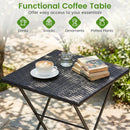 3-Piece Folding Bistro Set with PE Wicker and Metal Frame by LJGDeals
