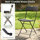 3-Piece Folding Bistro Set with PE Wicker and Metal Frame by LJGDeals