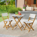 3 Piece Folding Patio Bistro Set with Foldable Design Acacia Wood Porch Chairs and Square Table by LJGDeals