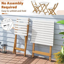 3 Piece Folding Patio Bistro Set with Foldable Design Acacia Wood Porch Chairs and Square Table by LJGDeals
