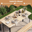 3-Piece Folding Picnic Table with Benches Fir Wood Portable Bear Camping SET by LJGDeals