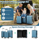 3-Piece Hardside Luggage Set (20/24/28 Inch) Lightweight with 3-Digital Lock by LJGDeals