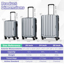 3-Piece Hardside Luggage Set (20/24/28 Inch) Lightweight with 3-Digital Lock by LJGDeals