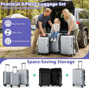 3-Piece Hardside Luggage Set (20/24/28 Inch) Lightweight with 3-Digital Lock by LJGDeals