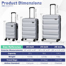 3-Piece Hardside Luggage Set 20/24/28 Inch Lightweight Hardside Suitcases by LJGDeals