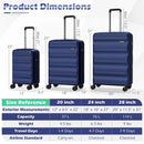 3-Piece Hardside Luggage Set 20/24/28 Inch Lightweight Hardside Suitcases by LJGDeals