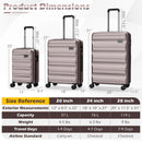 3-Piece Hardside Luggage Set 20/24/28 Inch Lightweight Hardside Suitcases by LJGDeals
