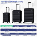3-Piece Hardside Luggage Set 20/24/28 Inch Lightweight Hardside Suitcases by LJGDeals