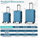 3-Piece Hardside Luggage Set Lightweight Hardside Suitcases with 8-Spinner Wheels