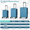 3-Piece Hardside Luggage Set Lightweight Hardside Suitcases with 8-Spinner Wheels by LJGDeals