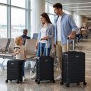 3-Piece Hardside Luggage Set Lightweight Hardside Suitcases with 8-Spinner Wheels by LJGDeals