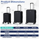 3-Piece Hardside Luggage Set Lightweight Hardside Suitcases with 8-Spinner Wheels by LJGDeals