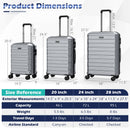 3-Piece Hardside Luggage Set Lightweight Hardside Suitcases with 8-Spinner Wheels