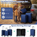 3-Piece Hardside Luggage Set Lightweight Hardside Suitcases with 8-Spinner Wheels