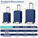 3-Piece Hardside Luggage Set Lightweight Hardside Suitcases with 8-Spinner Wheels by LJGDeals
