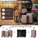 3-Piece Hardside Luggage Set Lightweight Hardside Suitcases with 8-Spinner Wheels by LJGDeals