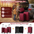 3-Piece Hardside Luggage Set Lightweight Hardside Suitcases with 8-Spinner Wheels by LJGDeals