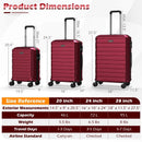 3-Piece Hardside Luggage Set Lightweight Hardside Suitcases with 8-Spinner Wheels by LJGDeals