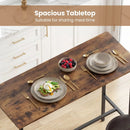 3-Piece Industrial Bar Table Set with 2 Upholstered Stools and Footrests for Dining Room by LJGDeals