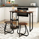 3-Piece Industrial Dining Table Set for Small Space by LJGDeals